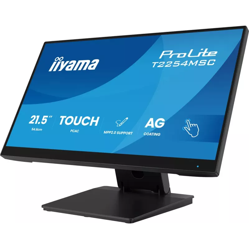 iiyama T2254MSC-B2AG kompiuterio monitorius 54.6 cm (21.5 colio) 1920 x 1080 pikselių Full HD LED liečiamuoju ekranu Juodas