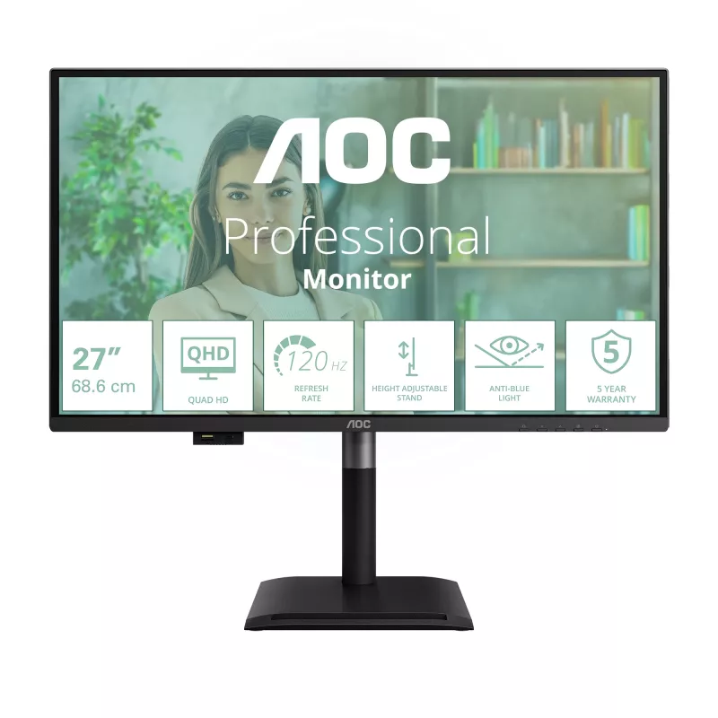 AOC Q27P4U kompiuterio monitorius 68,6 cm (27 colių) 2560 x 1440 pikselių Wide Quad HD juodas