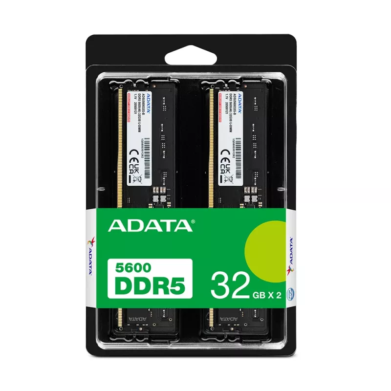 ADATA AD5U560032G-DT atminties modulis 64 GB 2 x 32 GB DDR5 288 kontaktų DIMM