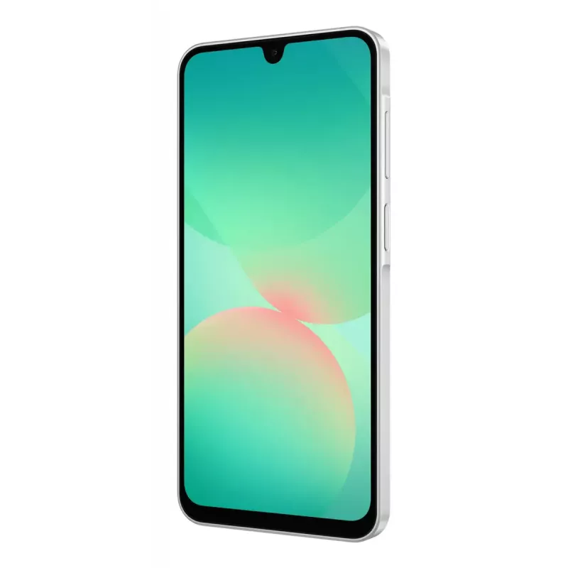 Išmanusis telefonas „Samsung Galaxy A26 5G“ – 6,7 col. Super AMOLED, 128 GB, 6 GB RAM, 50 MP triguba kamera, IP67, 5000 mAh (balta spalva)