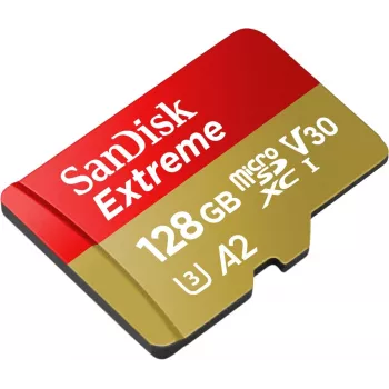 WESTERN DIGITAL Extreme microSDXC 128 GB SD adapteris veiksmo kameroms ir dronams 170 MB/s 80 MB/s A2 C10 V30 UHS-I U3