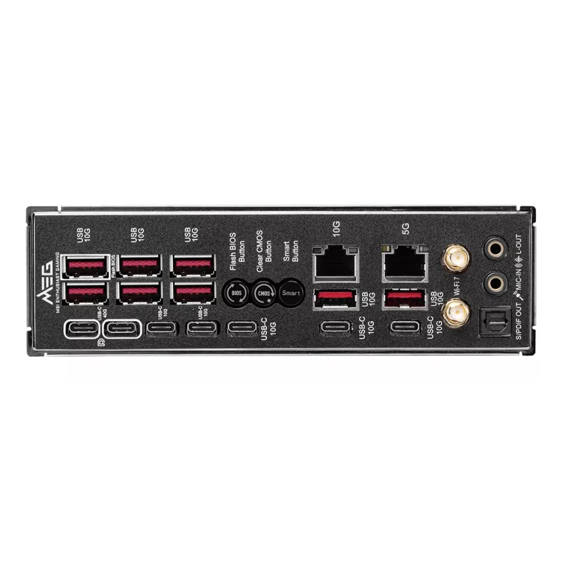 Motininė plokštė MSI MEG X870E GODLIKE — X870E mikroschemų rinkinys, AM5 lizdas, ATX, DDR5 palaikymas