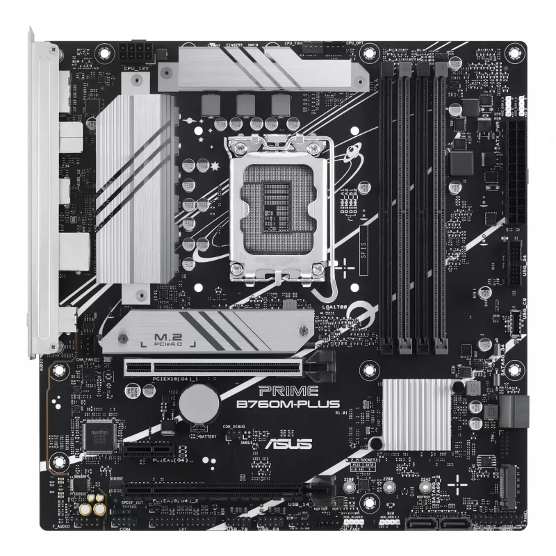 Motininė plokštė ASUS PRIME B760M-PLUS — Intel B760, LGA 1700, micro‑ATX, DDR5, 4 DIMM, 192GB, 2.5Gb LAN, 2x M.2