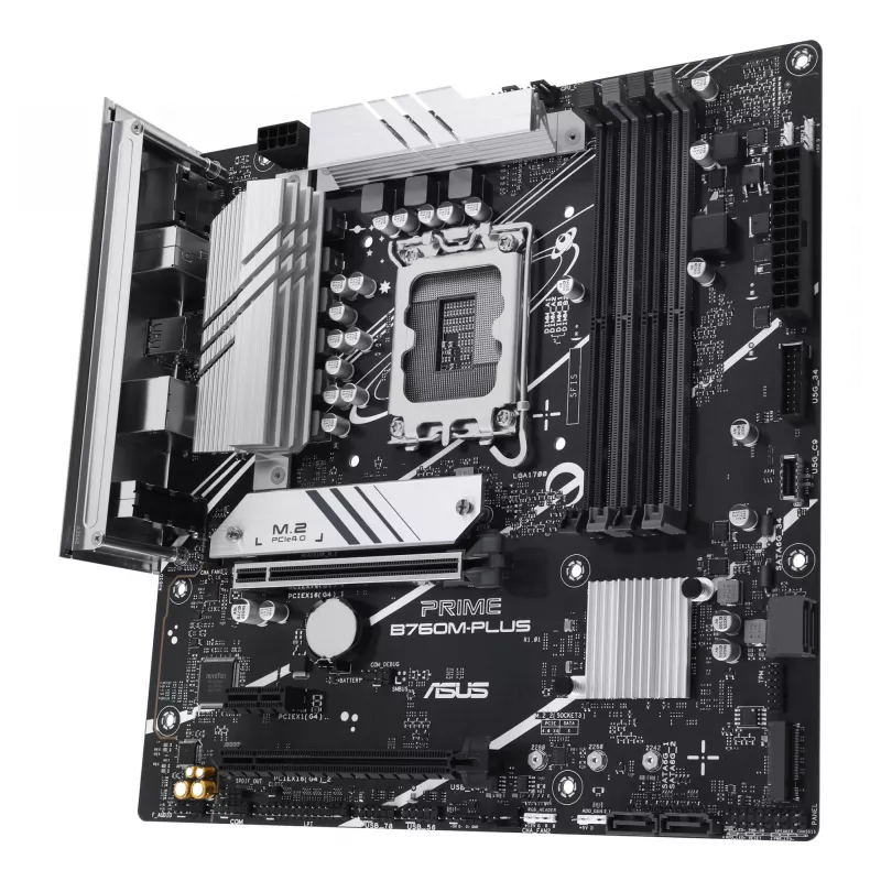 Motininė plokštė ASUS PRIME B760M-PLUS — Intel B760, LGA 1700, micro‑ATX, DDR5, 4 DIMM, 192GB, 2.5Gb LAN, 2x M.2