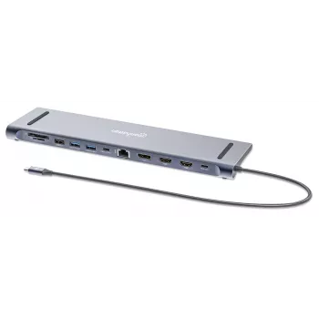 Dokų stotelė / USB-C centras Manhattan 10 prievadų 4K 60Hz Power Delivery