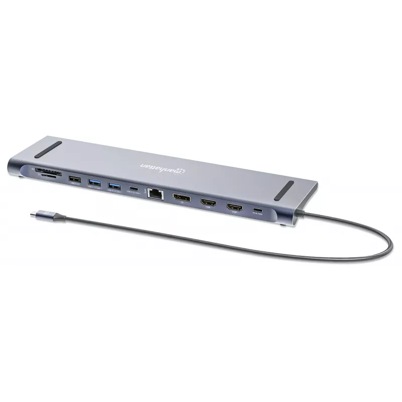 Dokų stotelė / USB-C centras Manhattan 10 prievadų 4K 60Hz Power Delivery