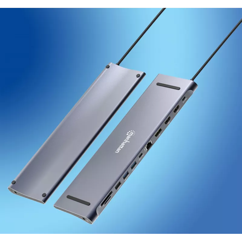 Dokų stotelė / USB-C centras Manhattan 10 prievadų 4K 60Hz Power Delivery