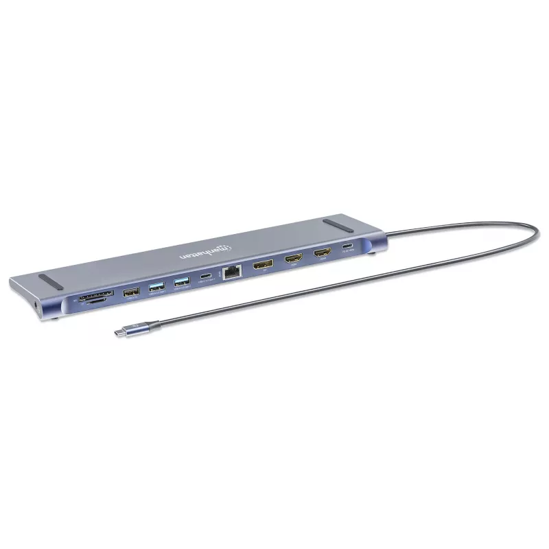 Dokų stotelė / USB-C centras Manhattan 10 prievadų 4K 60Hz Power Delivery