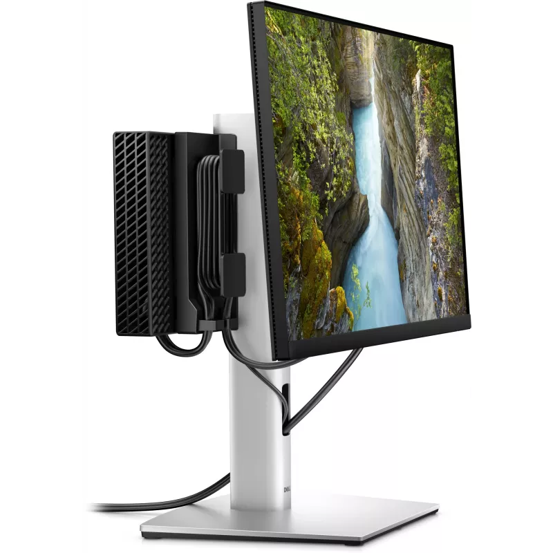 DELL Pro Micro All-in-One stovas - MFS22, 5.8 kg, 48.3 cm (19 coliai), 68.6 cm (27 coliai), 100 x 100 mm, Aukščio reguliavimas, Sidabrinė, Juoda