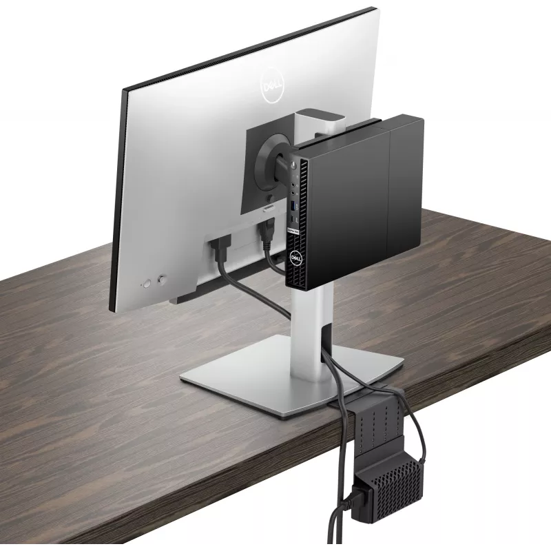 DELL Pro Micro All-in-One stovas - MFS22, 5.8 kg, 48.3 cm (19 coliai), 68.6 cm (27 coliai), 100 x 100 mm, Aukščio reguliavimas, Sidabrinė, Juoda