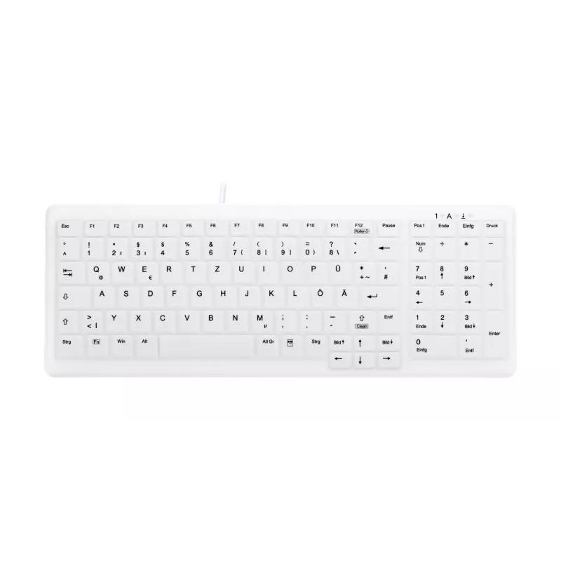 Contour Design Active Key Contour ClassicClean medicininė klaviatūra su nuimamu dangteliu, kompaktiška, laidinė, balta, DE C7000