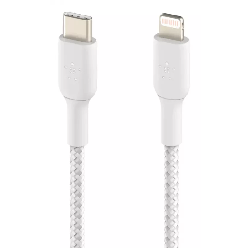 BELKIN Lightning į USB-C laidas pintas 1 m baltas