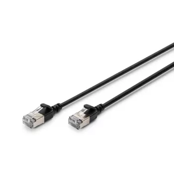 DIGITUS plonas komutacinis kabelis - CAT6A - F-FTP - 1m - juodas