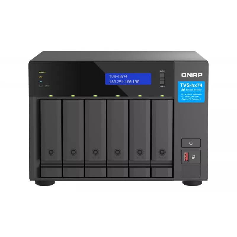 QNAP TVS-H674 NAS bokštas Intel® Core™ i5 i5-12400 32 GB DDR4 0 TB QuTS hero Juoda