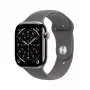 APPLE Watch Series 11 GPS + Cellular 42mm natūralus titano korpusas su pilkai smėlio spalvos sportiniu dirželiu S/M