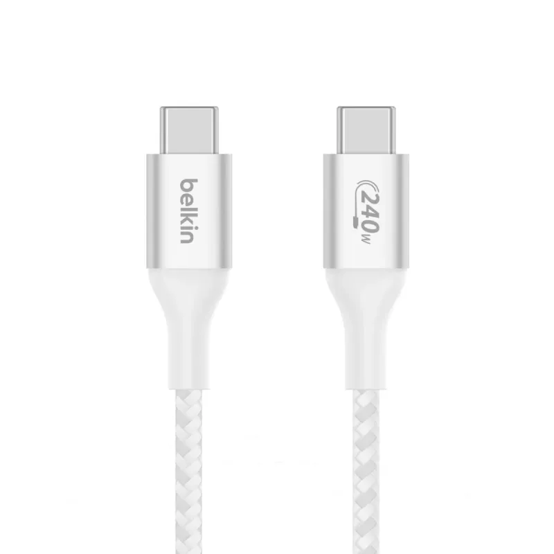 BELKIN USB laidas - Boostcharge - USB-C į USB-C laidas 240 W - 1 m - Baltas