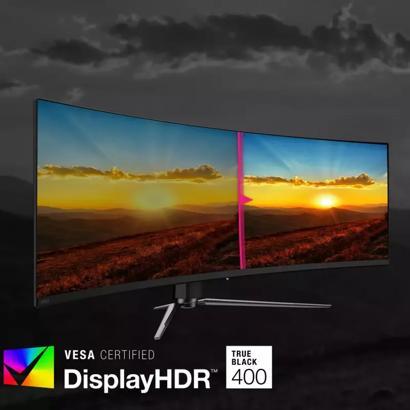 MSI MPG 491CQPDE QD-OLED kompiuterio monitorius 124,5 cm (49 colių) 5120 x 1440 pikselių DQHD juodas