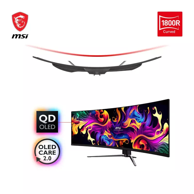 MSI MPG 491CQPDE QD-OLED kompiuterio monitorius 124,5 cm (49 colių) 5120 x 1440 pikselių DQHD juodas