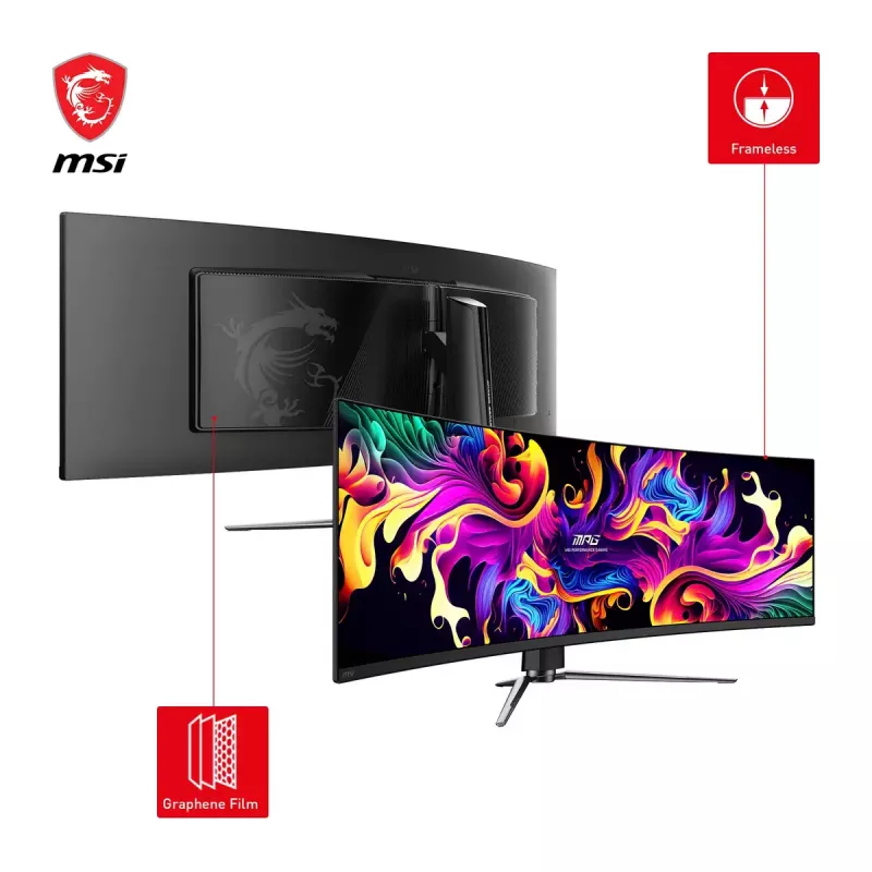 MSI MPG 491CQPDE QD-OLED kompiuterio monitorius 124,5 cm (49 colių) 5120 x 1440 pikselių DQHD juodas
