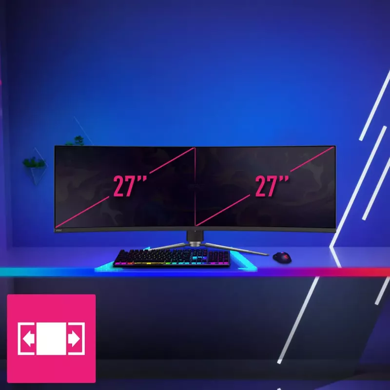 MSI MPG 491CQPDE QD-OLED kompiuterio monitorius 124,5 cm (49 colių) 5120 x 1440 pikselių DQHD juodas