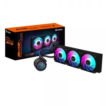 GIGABYTE AORUS WATERFORCE II 360 AIO skysčio aušintuvas procesoriui - 3x120mm ARGB ventiliatoriai, slankiojančio blokavimo mechanizmas, DAISY-CHAIN, suderinamas su Intel LGA 1851 ir AMD AM5