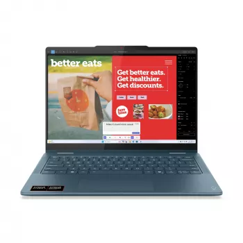 Lenovo Yoga 7 2-in-1 14AKP10 Copilot+ PC AMD Ryzen™ AI 5 340 hibridinis (2-in-1) 35.6 cm (14 colių) jutiklinis ekranas WUXGA 16 GB LPDDR5x-SDRAM 512 GB SSD Wi-Fi 7 (802.11be) Windows 11 Home vokiška Teal