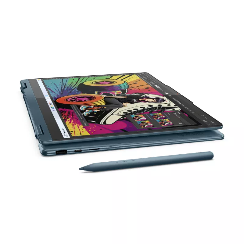 Lenovo Yoga 7 2-in-1 14AKP10 Copilot+ PC AMD Ryzen™ AI 5 340 hibridinis (2-in-1) 35,6 cm (14 colių) jutiklinis ekranas WUXGA 16 GB LPDDR5x-SDRAM 512 GB SSD Wi-Fi 7 (802.11be) Windows 11 Home vokiška Teal