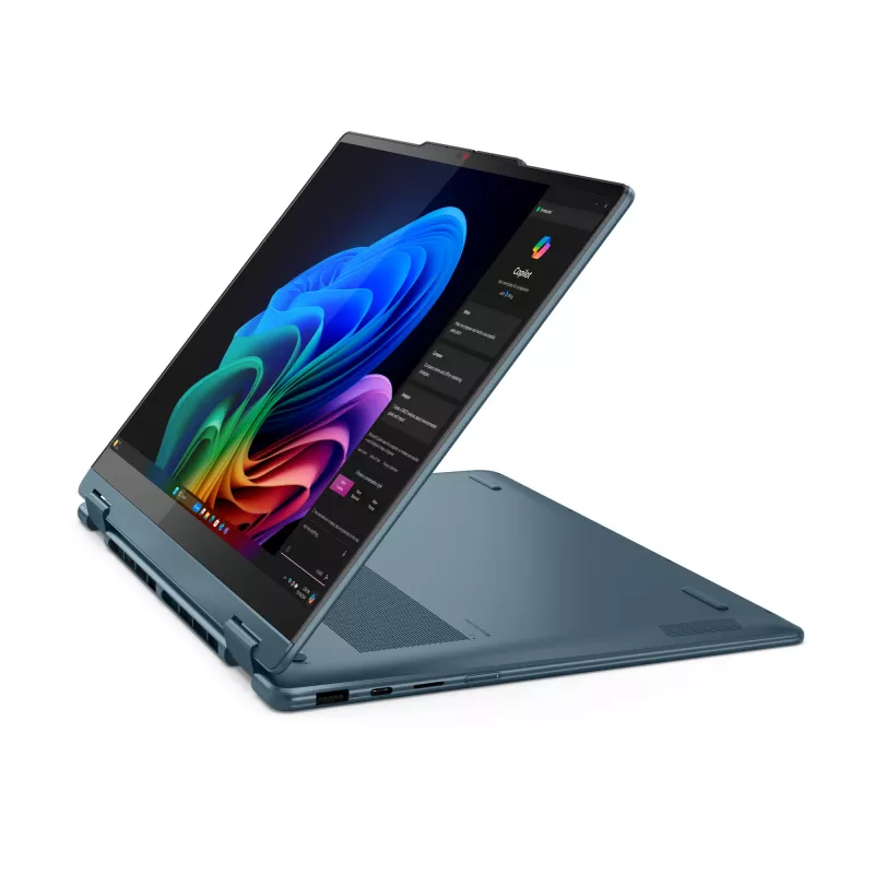 Lenovo Yoga 7 2-in-1 14AKP10 Copilot+ PC AMD Ryzen™ AI 5 340 hibridinis (2-in-1) 35,6 cm (14 colių) jutiklinis ekranas WUXGA 16 GB LPDDR5x-SDRAM 512 GB SSD Wi-Fi 7 (802.11be) Windows 11 Home vokiška Teal