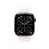 APPLE Watch Series 11 GPS + Cellular 42mm auksinis titano korpusas su šviesiai rožiniu sportiniu dirželiu M/L