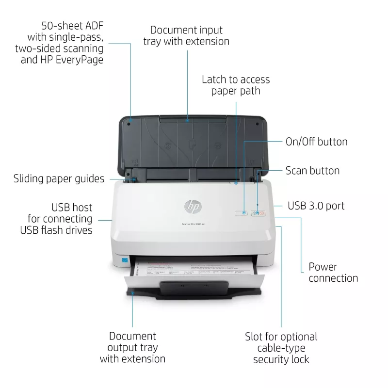 HP Scanjet Pro 3000 s4 dokumentų skaitytuvas 600 x 600 DPI A4 juoda, balta