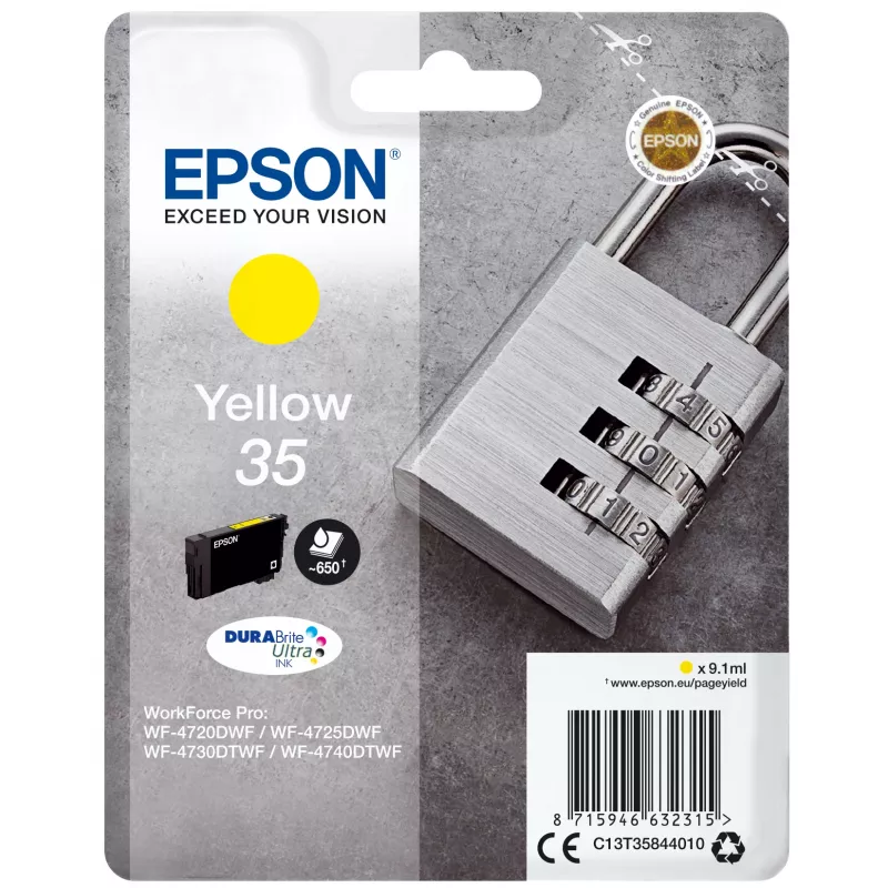 Epson Padlock Singlepack Geltona 35 DURABrite Ultra rašalas