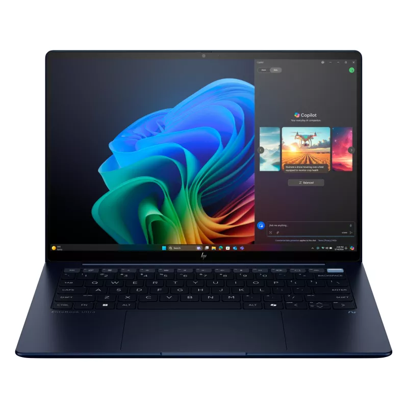 HP EliteBook Ultra G1i Next Gen AI PC Wolf Pro Security Edition Copilot+ PC Intel Core Ultra 7 258V nešiojamas kompiuteris 35,6 cm (14 colių) jutiklinis ekranas 2.8K 32 GB LPDDR5x-SDRAM Wi-Fi 7 (802.11be) Windows 11 Pro mėlyna