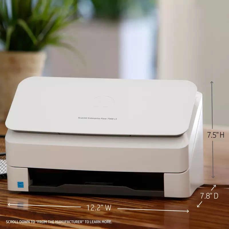 HP Scanjet Enterprise Flow 7000 s3 lakštinis skaitytuvas 600 x 600 DPI A4 baltas