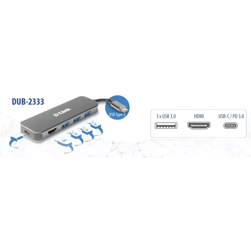 D-Link 5-in-1 USB-C Hub su HDMI / Power Delivery