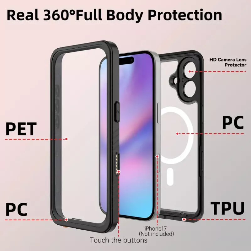 4smarts dėklas iPhone 17 16 cm (6,3 colio) juodas permatomas