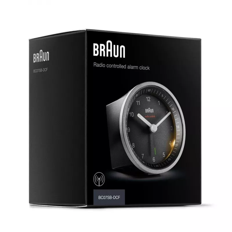 Braun BC07SB-DCF kvarcinis žadintuvas juodas, sidabrinis