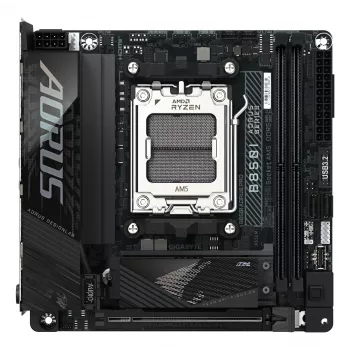 GIGABYTE B850I AORUS PRO pagrindinė plokštė – AMD Ryzen 9000 serijos procesoriams, 8+2+1 fazių skaitmeninis VRM, iki 8400MHz DDR5 (OC), 1xPCIe 5.0 + 1xPCIe 4.0 M.2, 2.5LAN, WIFI 7, USB 3.2 Gen 2