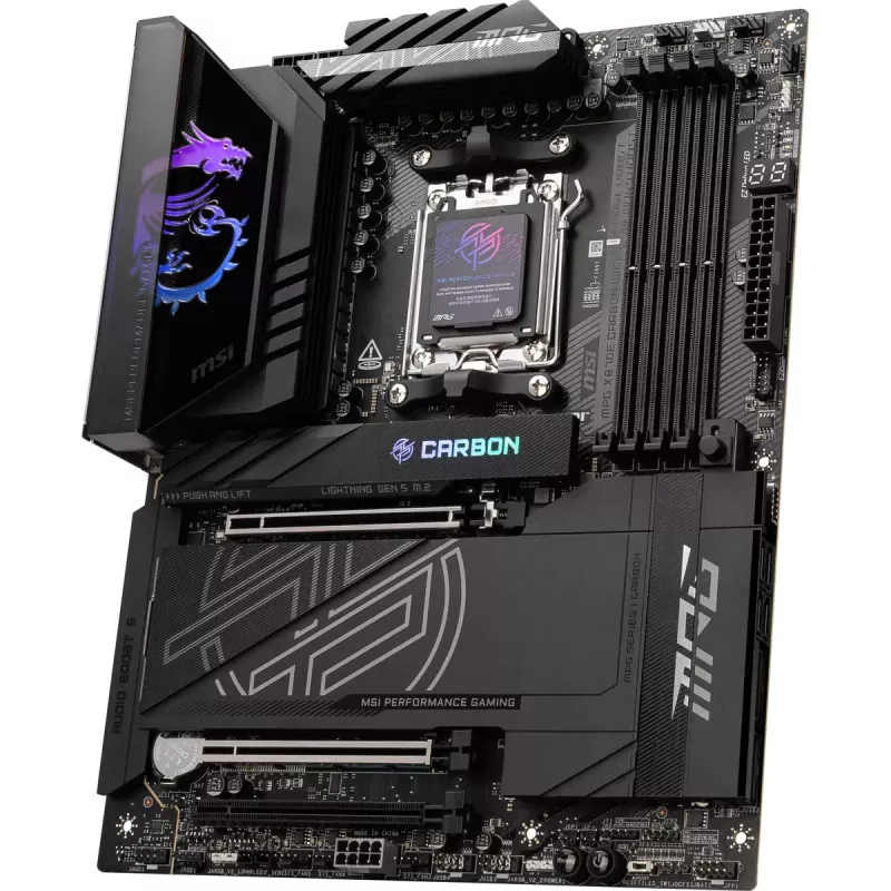 Motininė plokštė MSI MPG X870E CARBON WIFI — AMD X870E, Socket AM5, ATX, DDR5 iki 256 GB, Wi‑Fi 7