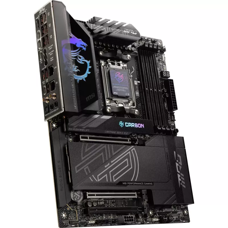 Motininė plokštė MSI MPG X870E CARBON WIFI — AMD X870E, Socket AM5, ATX, DDR5 iki 256 GB, Wi‑Fi 7