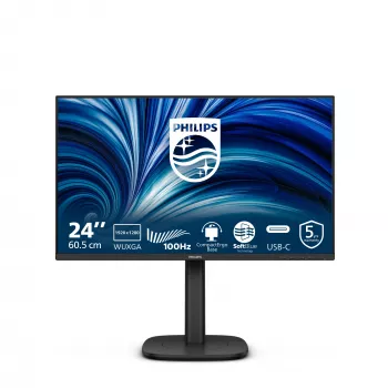 Philips 3000 serijos 24B2N3200D/00 kompiuterio monitorius 61,2 cm (24,1 colio) 1920 x 1200 pikselių WUXGA LCD juodas