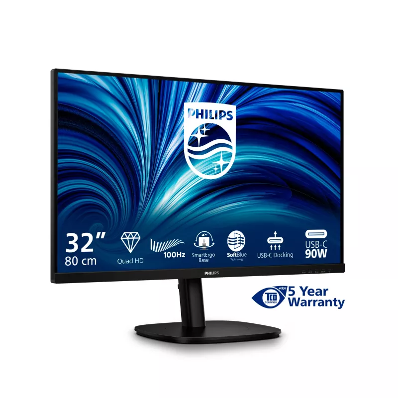 Philips 32B2U3601/00 kompiuterio monitorius 80 cm (31,5 colio) 2560 x 1440 pikselių Quad HD LCD juodas