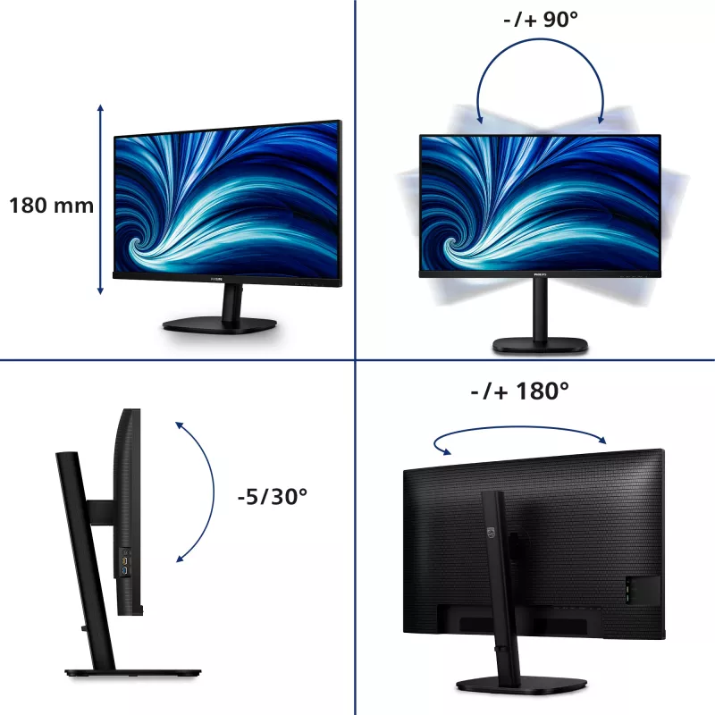 Philips 32B2U3601/00 kompiuterio monitorius 80 cm (31,5 colio) 2560 x 1440 pikselių Quad HD LCD juodas
