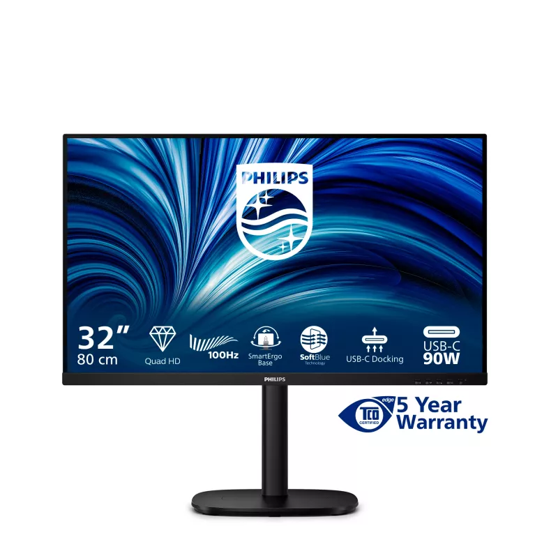 Philips 32B2U3601/00 kompiuterio monitorius 80 cm (31,5 colio) 2560 x 1440 pikselių Quad HD LCD juodas