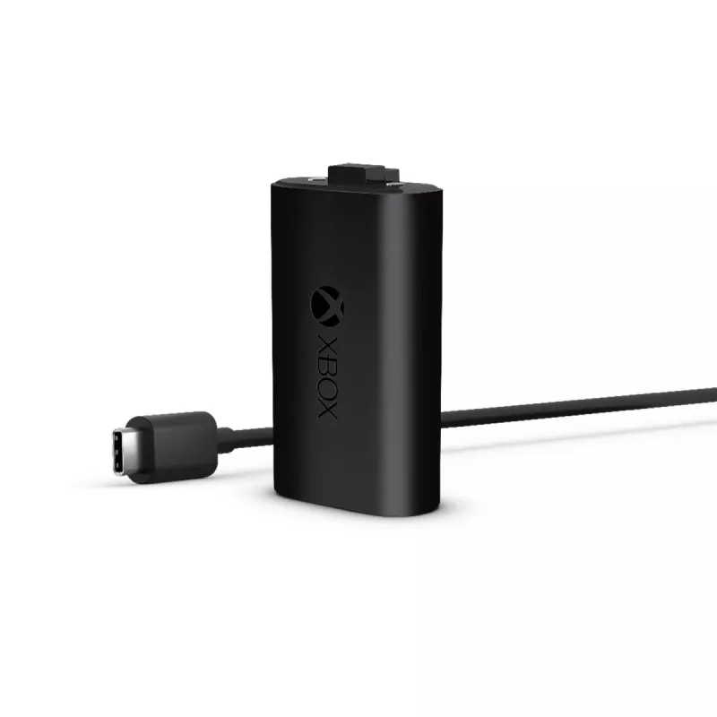 Įkrovimo rinkinys Microsoft Xbox One Play & Charge Kit — įkraunama laidinė baterija su USB Type-C, juoda, matinė apdaila