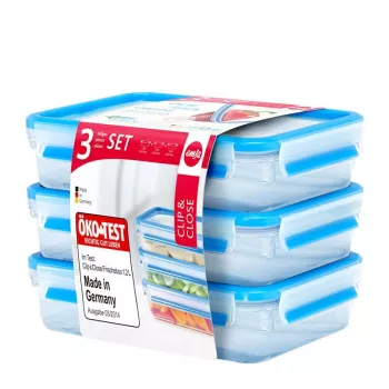 EMSA 515645 maisto laikymo indas Stačiakampė dėžutė 1,2 L Skaidri 3 vnt.