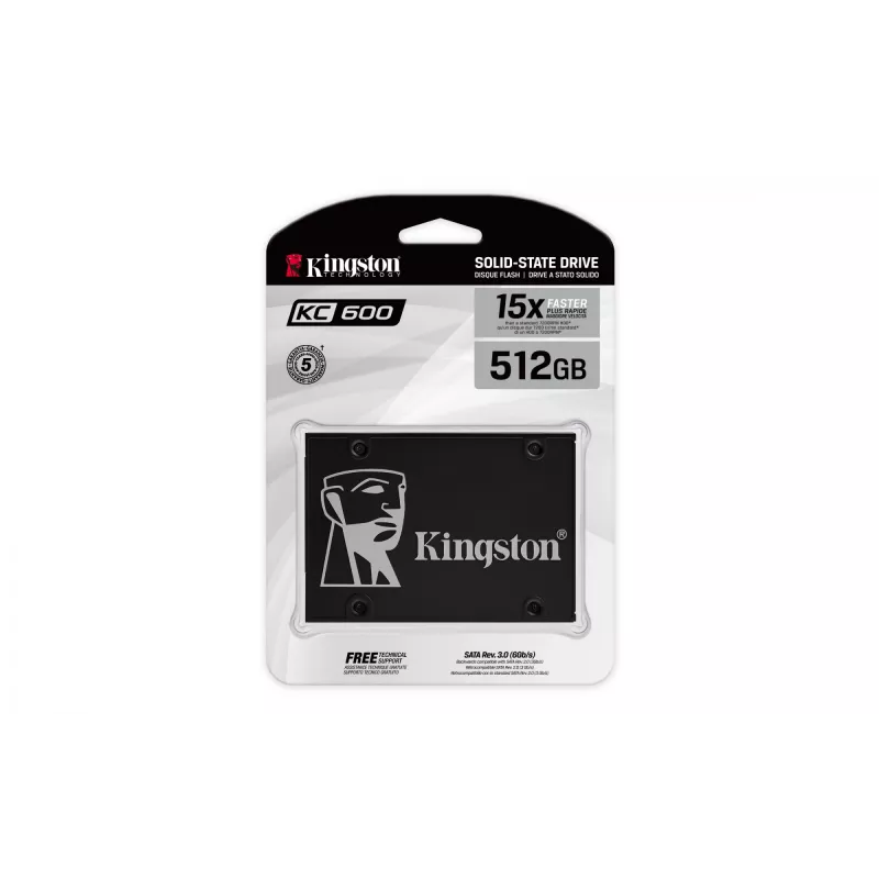 Kingston Technology 512G SSD KC600 SATA3 2.5 colio, 512 GB, 2.5 colio, 550 MB/s, 6 Gbit/s