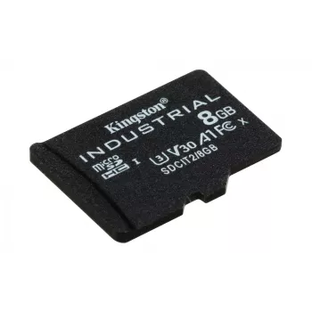 Kingston Technology 8GB microSDHC Industrial C10 A1 pSLC Card viena pakuotė w/o Adapter