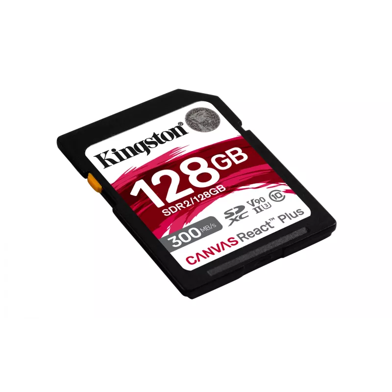 Kingston Technology 128 GB „Canvas React Plus“ SDXC UHS-II 300R/260W U3 V90, skirta Full HD/4K/8K
