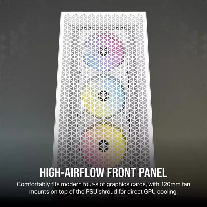 CORSAIR vidutinio dydžio kompiuterio korpusas - 3000d RGB Airflow - Baltas
