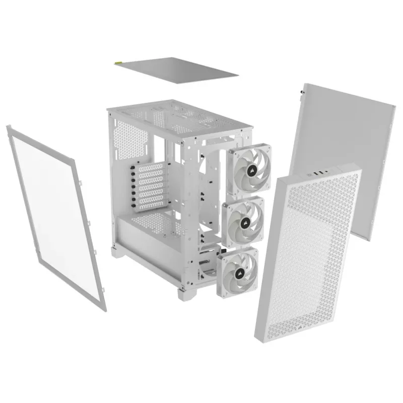 CORSAIR vidutinio dydžio kompiuterio korpusas - 3000d RGB Airflow - Baltas
